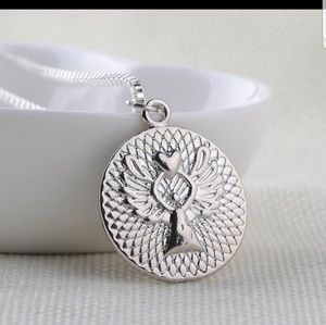 Silver Guardian Angel Necklace NWOT